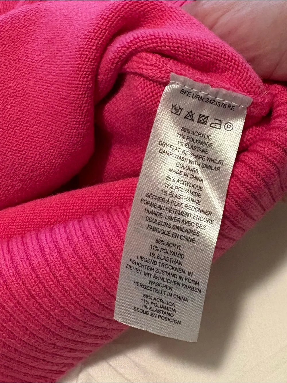 French Connection Classic Crew Neck Sweater, Bright Pink, Size XS